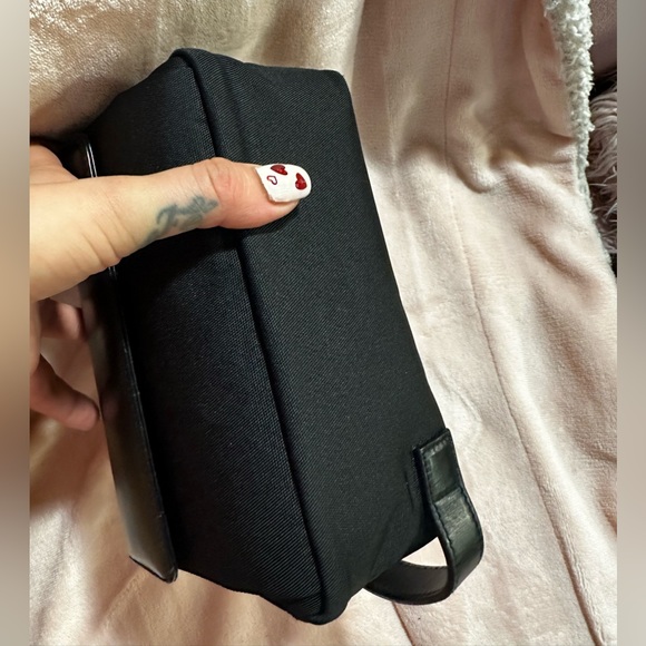 GUCCI Vintage Cosmetic Pouch Purse Nylon Leather Black - Picture 5 of 14